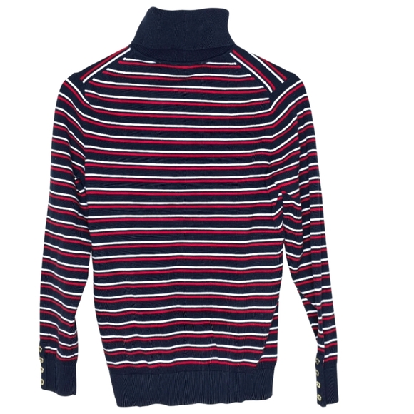 Tommy Hilfiger Striped Turtleneck Sweater - Size Medium - Picture 2 of 10